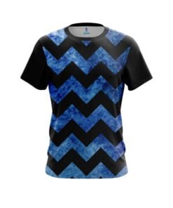 Plain Marble Zig Zag Blue CoolWick Bowling Jersey