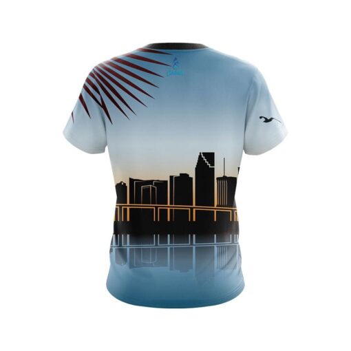 Plain Miami Skyline CoolWick Bowling Jersey - Image 2