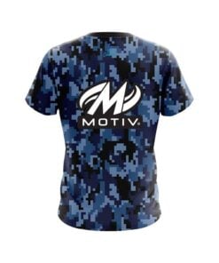 Alternative view of Motiv Digital Camo Blue CoolWick Bowling Jersey