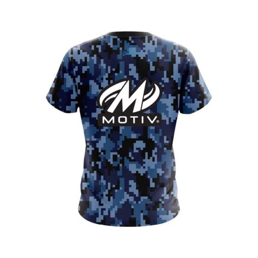 Motiv Digital Camo Blue CoolWick Bowling Jersey - Image 2