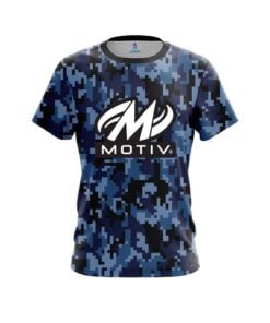 Motiv Digital Camo Blue CoolWick Bowling Jersey