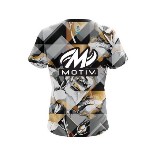 Motiv Gold And Black Rose CoolWick Bowling Jersey - Image 2
