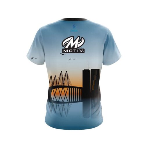 Motiv Houston Skyline CoolWick Bowling Jersey - Image 2