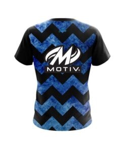 Alternative view of Motiv Marble Zig Zag Blue CoolWick Bowling Jersey