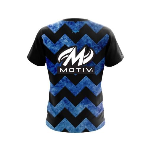 Motiv Marble Zig Zag Blue CoolWick Bowling Jersey - Image 2