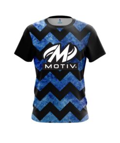 Motiv Marble Zig Zag Blue CoolWick Bowling Jersey