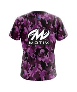 Alternative view of Motiv Digital Camo Purple CoolWick Bowling Jersey