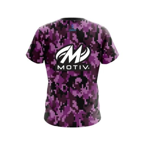 Motiv Digital Camo Purple CoolWick Bowling Jersey - Image 2
