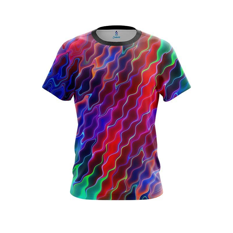Plain Psychedelic Electric Wave CoolWick Bowling Jersey