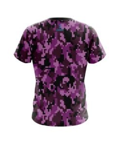 Alternative view of Plain Digital Camo Purple CoolWick Bowling Jersey