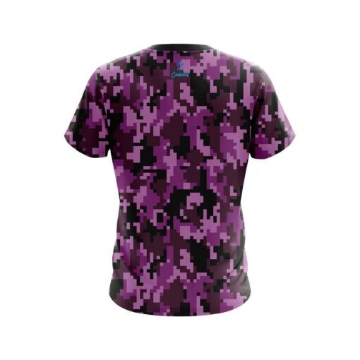 Plain Digital Camo Purple CoolWick Bowling Jersey - Image 2