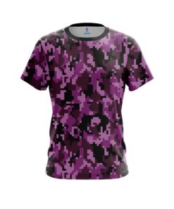 Plain Digital Camo Purple CoolWick Bowling Jersey