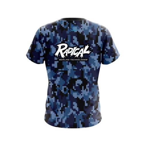 Radical Digital Camo Blue CoolWick Bowling Jersey - Image 2