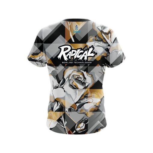 Radical Gold And Black Rose CoolWick Bowling Jersey - Image 2
