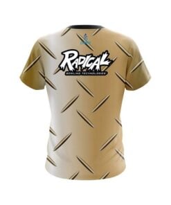 Alternative view of Radical Gold Diamond Plate CoolWick Bowling Jersey