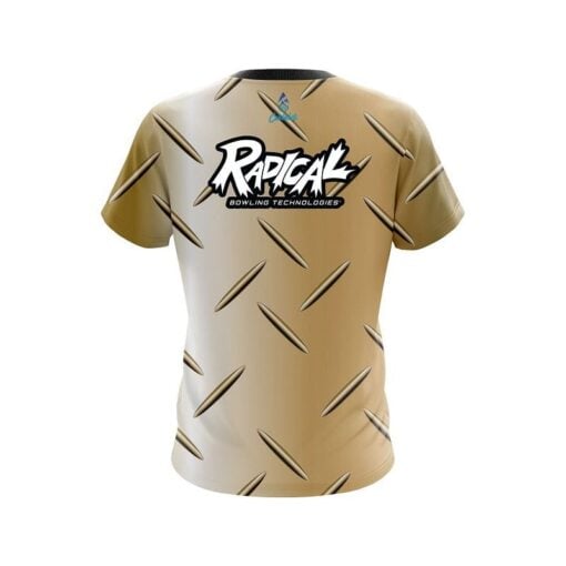 Radical Gold Diamond Plate CoolWick Bowling Jersey - Image 2