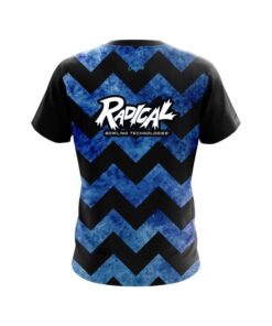 Alternative view of Radical Marble Zig Zag Blue CoolWick Bowling Jersey