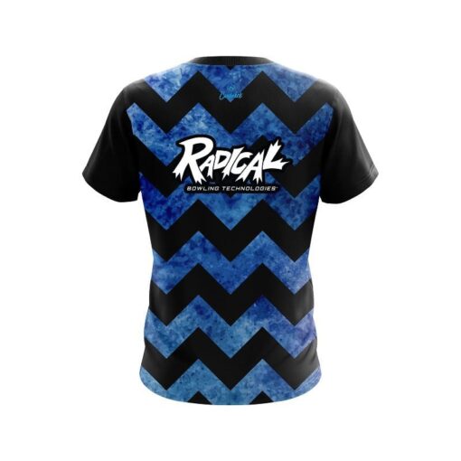 Radical Marble Zig Zag Blue CoolWick Bowling Jersey - Image 2