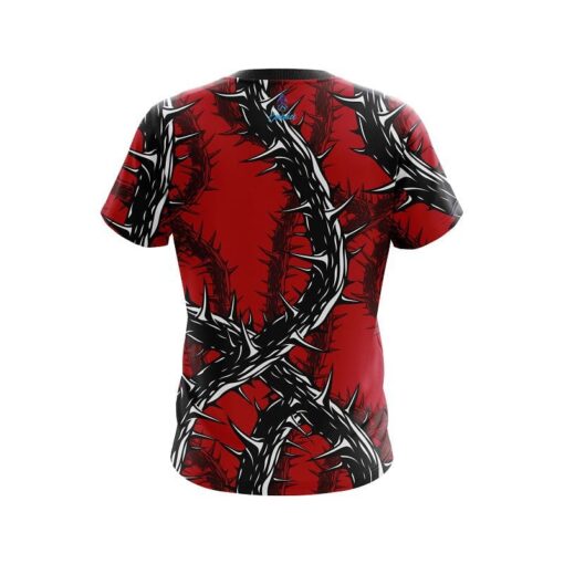 Plain Rock And Roll Red Thorns CoolWick Bowling Jersey - Image 2