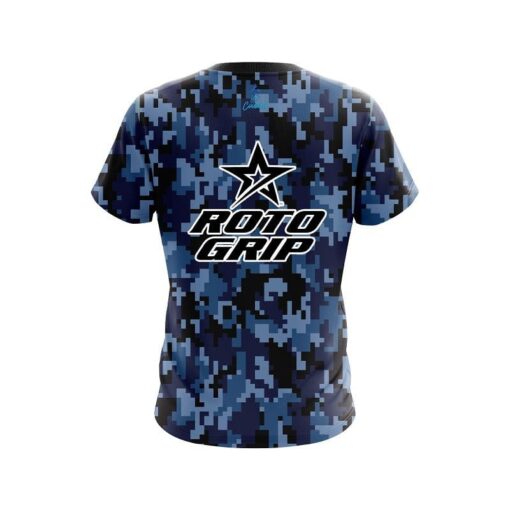 Roto Grip Digital Camo Blue CoolWick Bowling Jersey - Image 2
