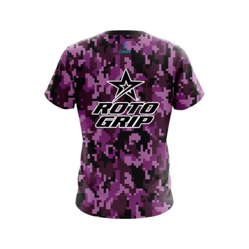 Roto Grip Digital Camo Purple CoolWick Bowling Jersey - Image 2
