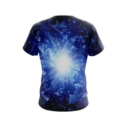 Plain Shattered Glass Blue CoolWick Bowling Jersey - Image 2