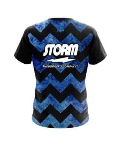 Alternative view of Storm Marble Zig Zag Blue CoolWick Bowling Jersey
