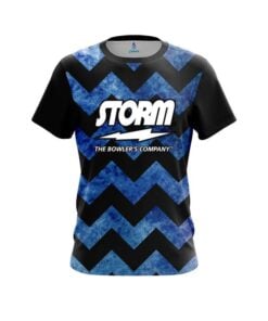 Storm Marble Zig Zag Blue CoolWick Bowling Jersey
