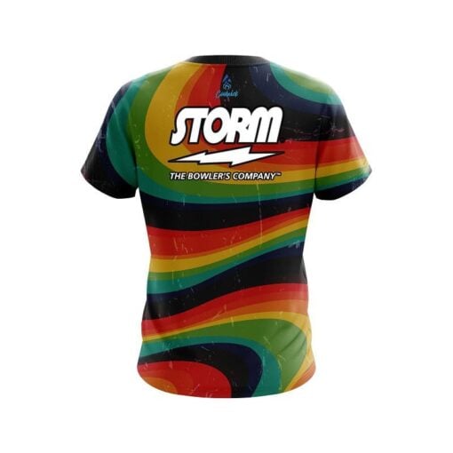 Storm Retro Grunge CoolWick Bowling Jersey - Image 2