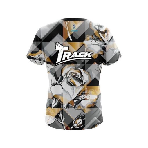 Track Gold And Black Rose CoolWick Bowling Jersey - Image 2