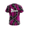 Track Rock And Roll Pink Thorns CoolWick Bowling Jersey - Image 2