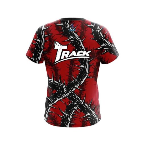 Track Rock And Roll Red Thorns CoolWick Bowling Jersey - Image 2