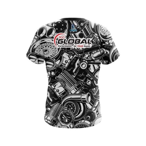 900 Global Auto Parts Explosion CoolWick Bowling Jersey - Image 2