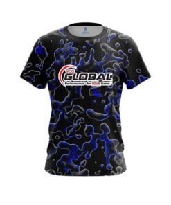 900 Global Blue Flowing Fluid CoolWick Bowling Jersey