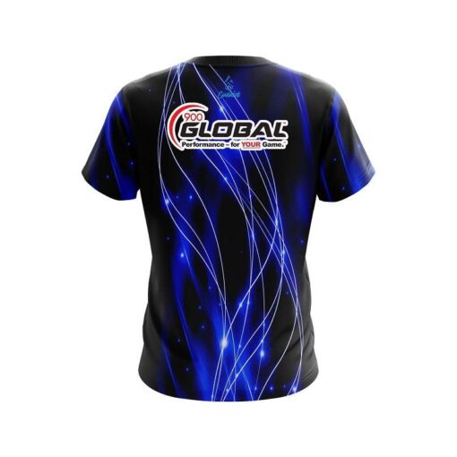 Brunswick Blue Spiral Waves CoolWick Bowling Jersey - Image 2