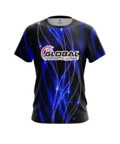 900 Global Blue Spiral Waves CoolWick Bowling Jersey