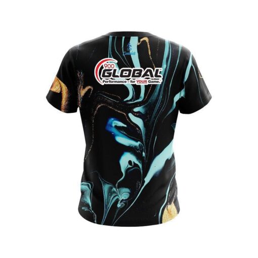 900 Global Blue and Gold Resin CoolWick Bowling Jersey - Image 2
