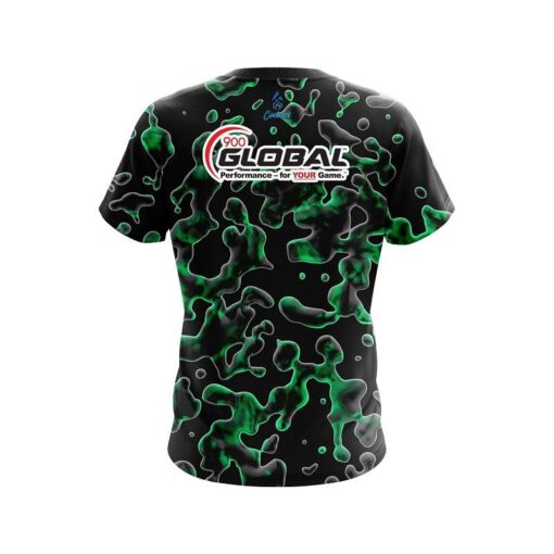 900 Global Green Flowing Fluid CoolWick Bowling Jersey - Image 2