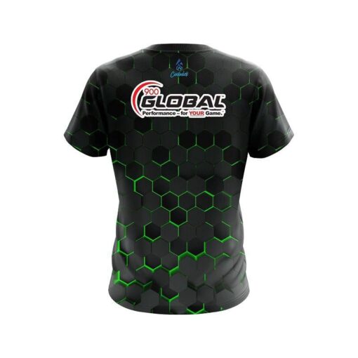 900 Global Green Honeycomb Fusion CoolWick Bowling Jersey - Image 2