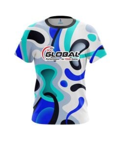 900 Global Modern Art Blue CoolWick Bowling Jersey