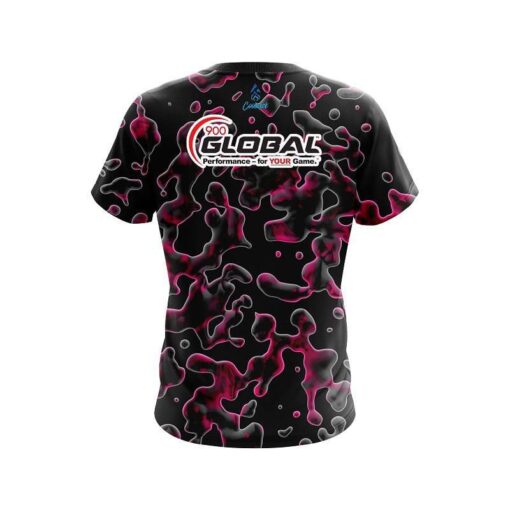 900 Global Pink Flowing Fluid CoolWick Bowling Jersey - Image 2