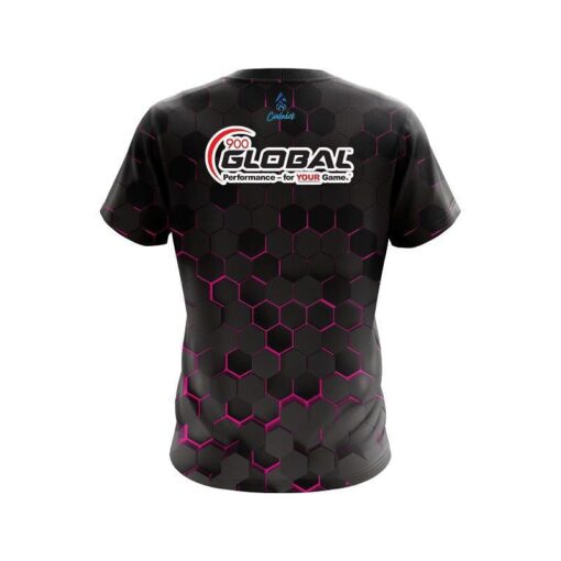900 Global Pink Honeycomb Fusion CoolWick Bowling Jersey - Image 2