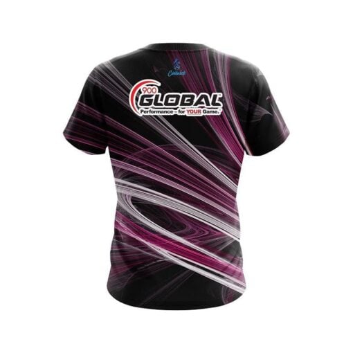 900 Global Pink Motion Swirl CoolWick Bowling Jersey - Image 2
