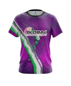 900 Global Purple And Green Liquid CoolWick Bowling Jersey