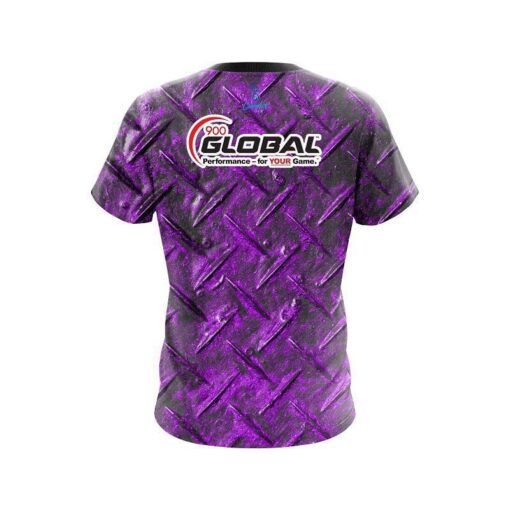 900 Global Purple Diamond Plate CoolWick Bowling Jersey - Image 2