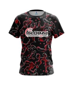 900 Global Red Flowing Fluid CoolWick Bowling Jersey