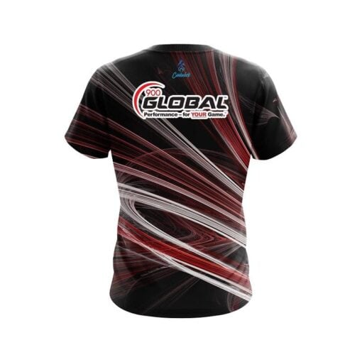 900 Global Red Motion Swirl CoolWick Bowling Jersey - Image 2