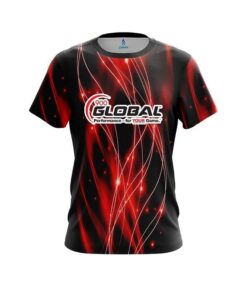 900 Global Red Spiral Waves CoolWick Bowling Jersey