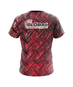 Alternative view of 900 Global Red Diamond Plate CoolWick Bowling Jersey