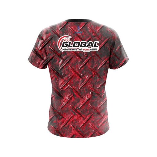 900 Global Red Diamond Plate CoolWick Bowling Jersey - Image 2